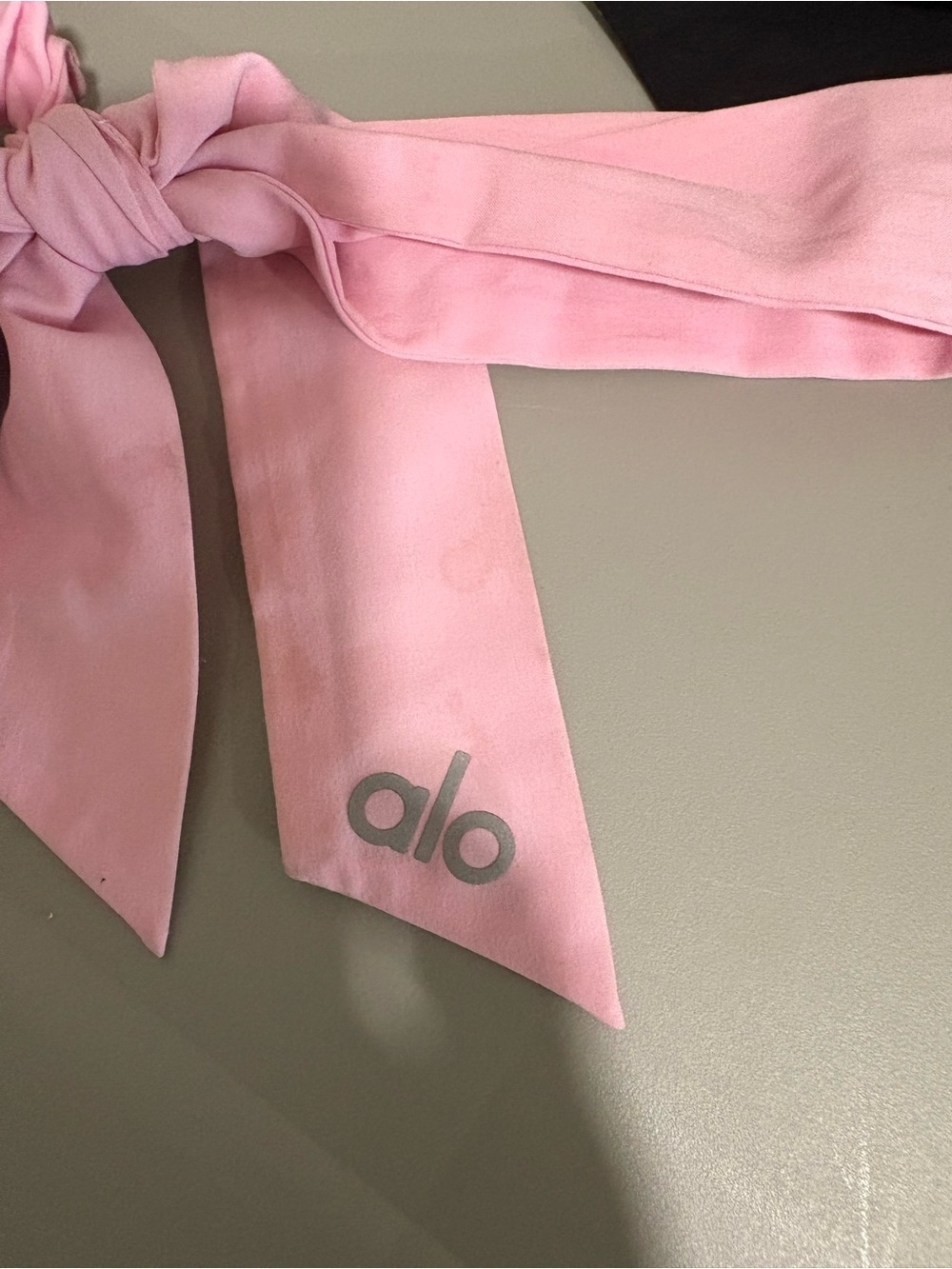 ALO Yoga Light Pink Hair Scarf Tie with Logo